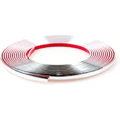 STRISCE CROMATE AUTO 10MMX5MT UNIVERSALE PORTIERA PARAURTI PROTEZIONE AUTOADESIVA