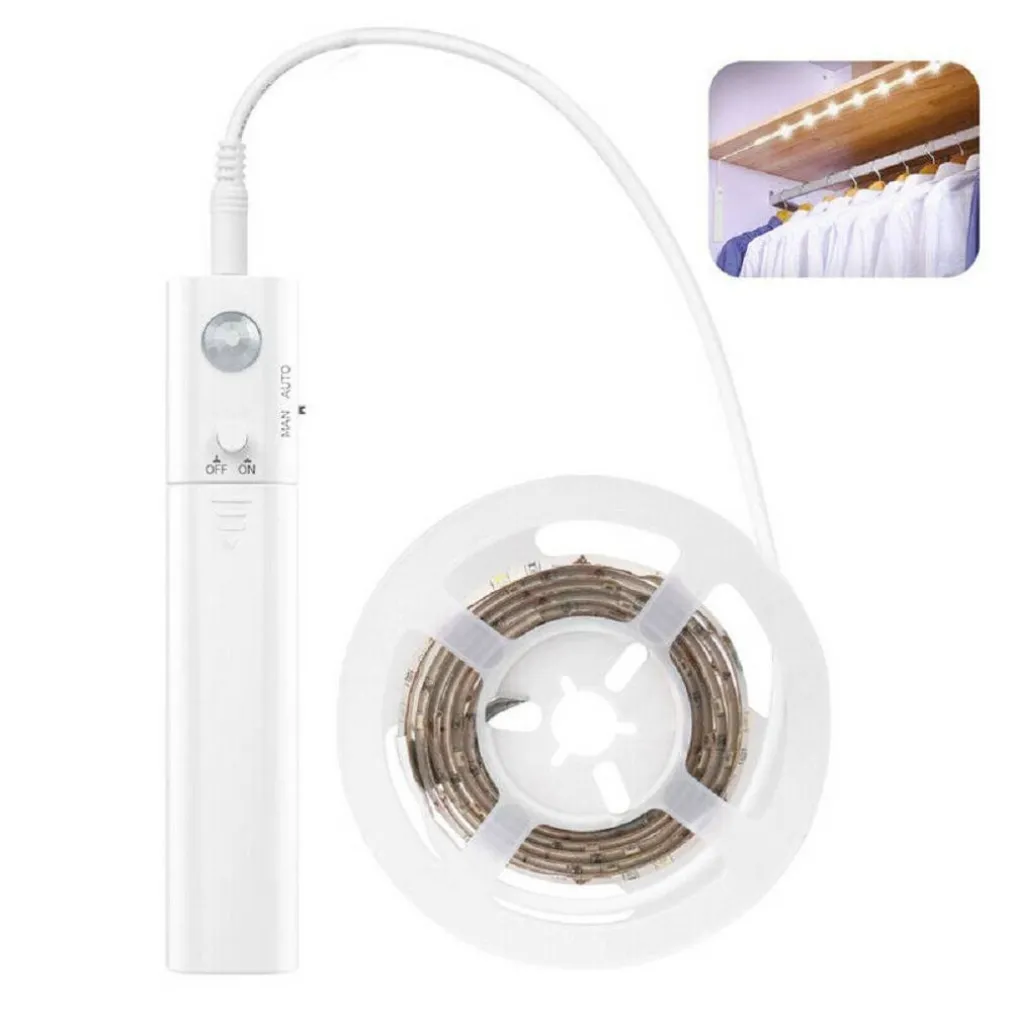 STRISCIA LED CON SENSORE DI MOVIMENTO 1 METRO 4000K 2,4W PER CASSETTI ARMADI