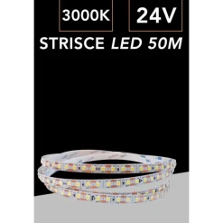 STRISCIA LED FLESSIBILE DC 24V 500W 2835 MONOCOLORE 120LED/MT BOBINA DA 50MT 2835-50M-24V