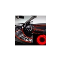 STRISCIA LED FLUORESCENTE ROSSO LUCI AMBIENTE NEON 12V 14W ILLUMINAZIONE AUTO