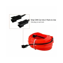 STRISCIA LED FLUORESCENTE ROSSO LUCI AMBIENTE NEON 12V 14W ILLUMINAZIONE AUTO
