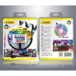 STRISCIA LED RGB USB 2 METRI CON TELECOMANDO 5050 5V IP67 IMPERMEABILE Q-DT20