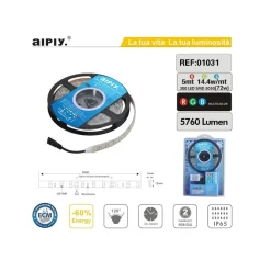 STRISCIA LED SMD5050 5MT 300LED RGB AIPIY 14.4W/MT 5760LUMEN IP65