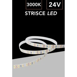 STRISCIA STRIP LED 2835 24V 5 METRI 80 WATT LUCE FREDDA CALDA NATURALE 24V-240-5