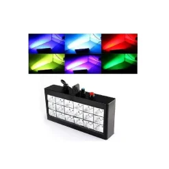 STROBO 18 LED LUCE RGB PROIETTORE FARO EFFETTO DJ CONTROLLO MUSICALE REGOLABILE