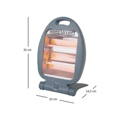 STUFA ELETTRICA AD INFRAROSSI AL QUARZO POTENZA MAX 800 WATT CON TERMOSTATO