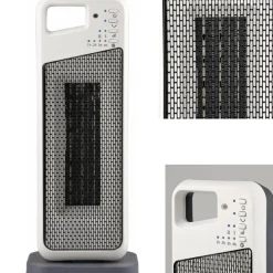 STUFA ELETTRICA IN CERAMICA 2000W OSCILLANTE TERMOSTATO REGOLABILE VERTICALE