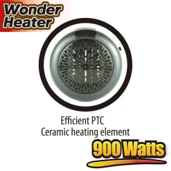 STUFA ELETTRICA PORTATILE 900W WONDER HEATER PORTATILE REGOLABILE DA 15° A 32°C