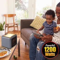 STUFA ELETTRICA PORTATILE 1200W PURIFICATORE ARIA PIASTRA IN CERAMICA REGOLABILE