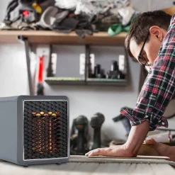 STUFA ELETTRICA PORTATILE 1200W PURIFICATORE ARIA PIASTRA IN CERAMICA REGOLABILE