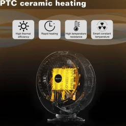 STUFA ELETTRICA VENTILATA STUFETTA BASSO CONSUMO OSCILLANTE TERMOCONVETTORE 900W