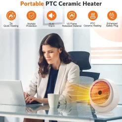 STUFA ELETTRICA VENTILATA STUFETTA BASSO CONSUMO OSCILLANTE TERMOCONVETTORE 900W