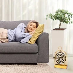 SUPPORTO A SPIRALE PER ZANZARE PORTA BOBINE CONTENITORE PORTATILE CON MANICO CASA ESTERNO