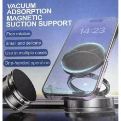 SUPPORTO AUTO MAGNETICO SMARTPHONE CON VENTOSA ASPIRA MAGSAFE CERCHIO GIREVOLE ROTAZIONE