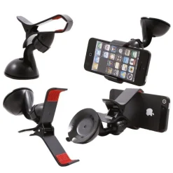 SUPPORTO AUTO UNIVERSALE VENTOSA A PINZA PER SMARTPHONE CELLULARE NAVIGATORE