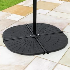 SUPPORTO BASE PER OMBRELLONE PESO PIEDE D'APPOGGIO NERO CON MANIGLIA METALLO 020702