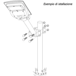 SUPPORTO CRAVATTA DI FISSAGGIO PER PALO LAMPIONI FARI STRADALI STAFFA DI MONTAGGIO LP-RC