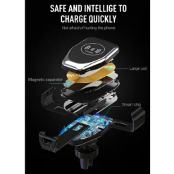 SUPPORTO MAGNETICO CARICABATTERIA WIRELESS AUTO PORTA CELLULARE UNIVERSALE