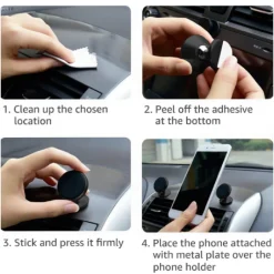 SUPPORTO MAGNETICO PORTA CELLULARE DA AUTO PER SMARTPHONE GPS AUTOADESIVO Q-CG51