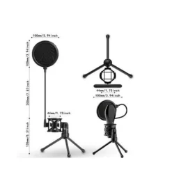 SUPPORTO MINI MICROFONO TAVOLO PS-2 KIT FILTRO ANTI POP TREPPIEDI RAGNO MICROFONO