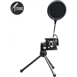 SUPPORTO MINI MICROFONO TAVOLO PS-2 KIT FILTRO ANTI POP TREPPIEDI RAGNO MICROFONO