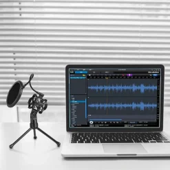 SUPPORTO MINI MICROFONO TAVOLO PS-2 KIT FILTRO ANTI POP TREPPIEDI RAGNO MICROFONO