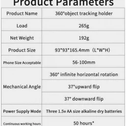 SUPPORTO PER CELLULARE FOTOCAMERA CON INQUADRATURA AUTOMATICA 360° SMART AI VLOG