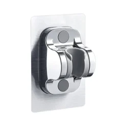 SUPPORTO PER SOFFIONE DOCCIA DOCCETTA DA PARETE MURO IN ABS CROMATO ADESIVO 79358