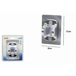 SUPPORTO PER SOFFIONE DOCCIA DOCCETTA DA PARETE MURO IN ABS CROMATO ADESIVO 79358