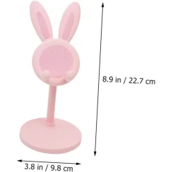 SUPPORTO PER TELEFONO CELLULARE FORMA DI CONIGLIETTO TREPPIEDE PORTATILE IN PLASTICA