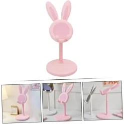 SUPPORTO PER TELEFONO CELLULARE FORMA DI CONIGLIETTO TREPPIEDE PORTATILE IN PLASTICA