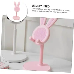 SUPPORTO PER TELEFONO CELLULARE FORMA DI CONIGLIETTO TREPPIEDE PORTATILE IN PLASTICA