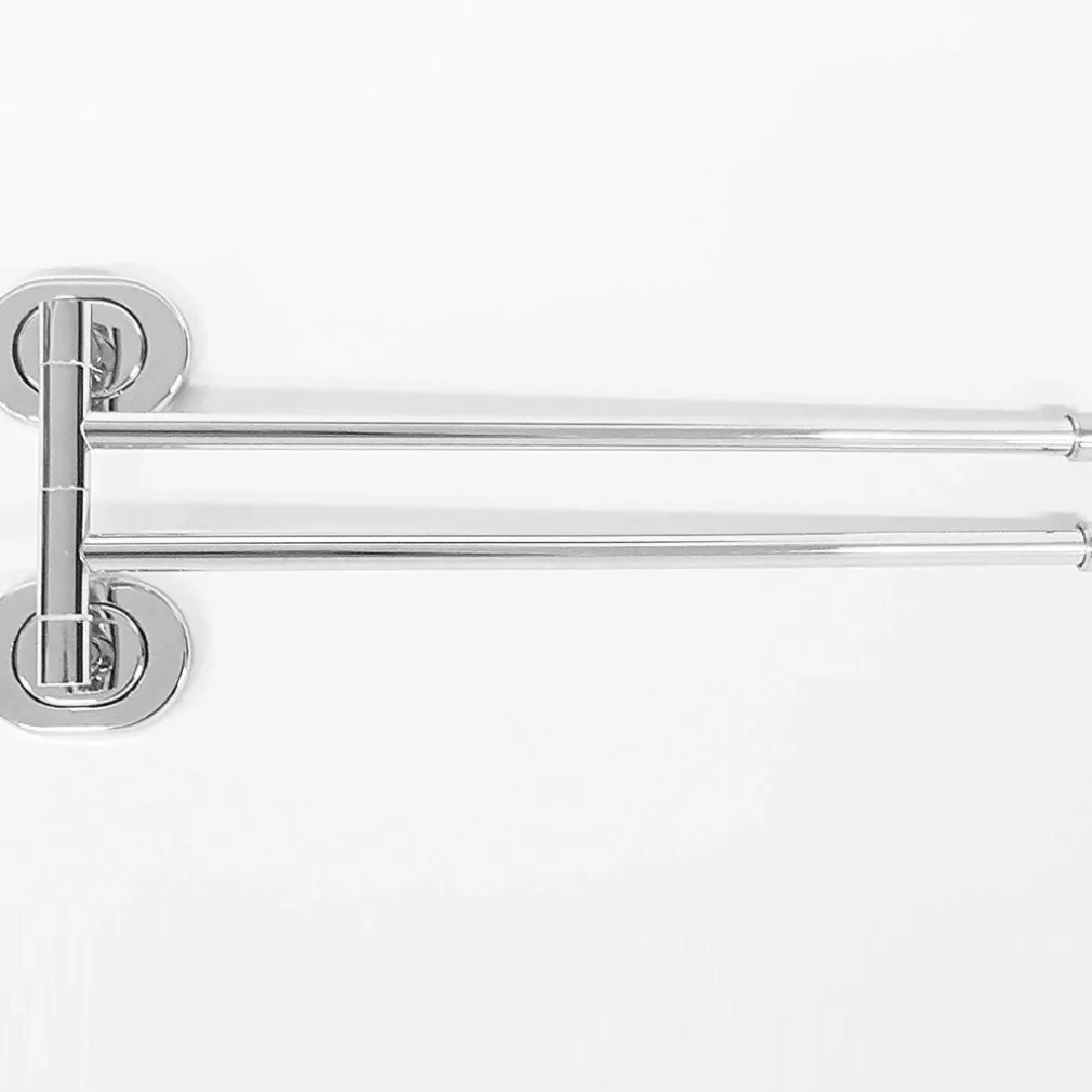 SUPPORTO PORTA ASCIUGAMANO DOPPIO ACCIAIO 37X14X5CM ESY_69199 MURO PARETE BAGNO