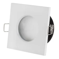 SUPPORTO PORTA FARETTO DA INCASSO LAMPADINE LED MR16 PAR16 QUADRATO BIANCO 75MM