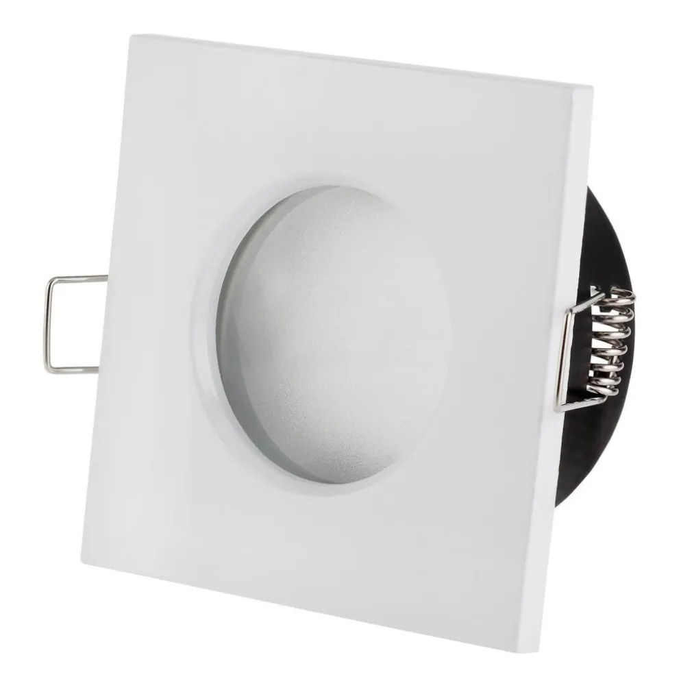 SUPPORTO PORTA FARETTO DA INCASSO LAMPADINE LED MR16 PAR16 QUADRATO BIANCO 75MM