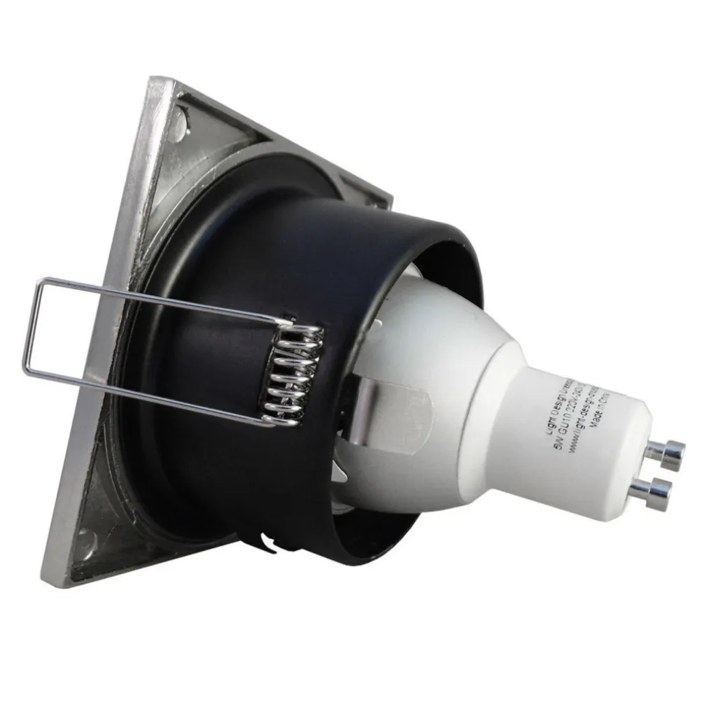 SUPPORTO PORTA FARETTO DA INCASSO LAMPADINE LED MR16 PAR16 QUADRATO BIANCO 75MM