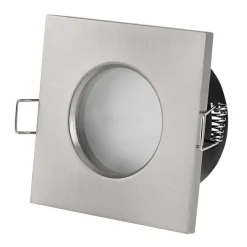 SUPPORTO PORTA FARETTO DA INCASSO LAMPADINE LED MR16 PAR16 QUADRATO ACCIAIO 75MM