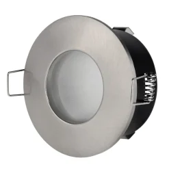SUPPORTO PORTA FARETTO DA INCASSO LAMPADINE LED MR16 PAR16 ROTONDO ACCIAIO 75MM