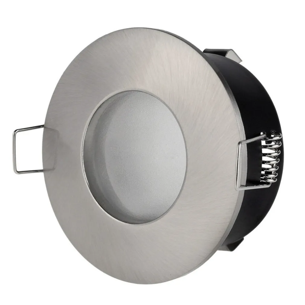 SUPPORTO PORTA FARETTO DA INCASSO LAMPADINE LED MR16 PAR16 ROTONDO ACCIAIO 75MM