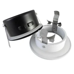 SUPPORTO PORTA FARETTO DA INCASSO LAMPADINE LED MR16 PAR16 ROTONDO ACCIAIO 75MM