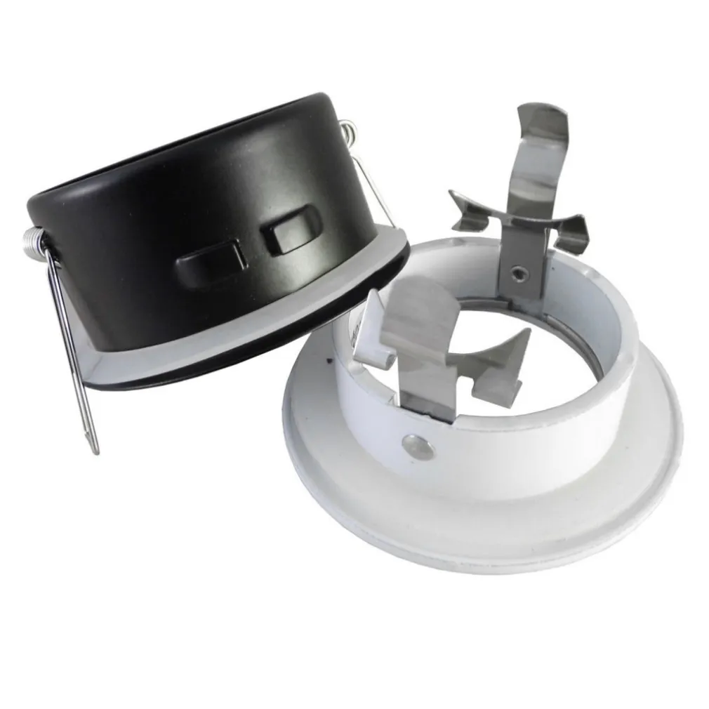 SUPPORTO PORTA FARETTO DA INCASSO LAMPADINE LED MR16 PAR16 ROTONDO ACCIAIO 75MM