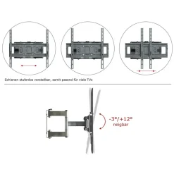 SUPPORTO STAFFA PARETE BRACCIO MURO TV LCD TFT LED PLASMA 26-55" 56 kg