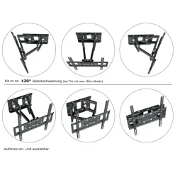SUPPORTO STAFFA PARETE BRACCIO MURO TV LCD TFT LED PLASMA 26-55