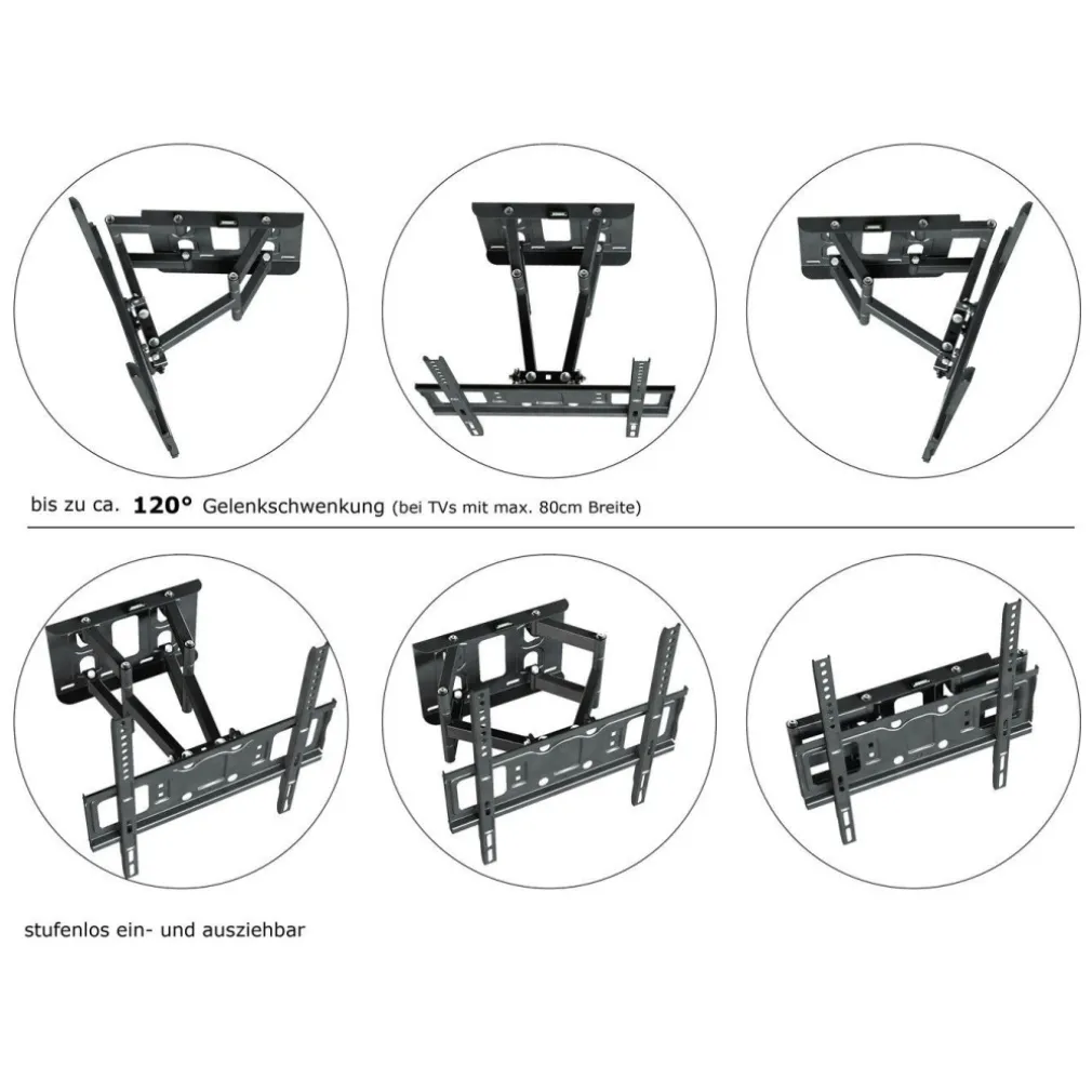 SUPPORTO STAFFA PARETE BRACCIO MURO TV LCD TFT LED PLASMA 26-55" 56 kg