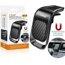 SUPPORTO STAFFA PORTA CELLULARE BOCCHETTE ARIA 4 MAGNETI PER SMARTPHONE HD679