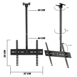 SUPPORTO STAFFA TV TELEVISORE LCD PLASMA LED DA 20 A 55 POLLICI DA SOFFITTO 807A