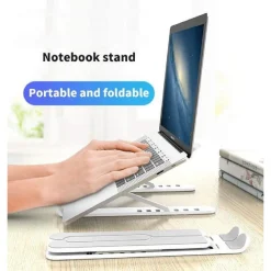 SUPPORTO STAND PIEGHEVOLE IN PLASTICA ANTISCIVOLO PER LAPTOP NOTEBOOK TABLET P1