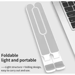 SUPPORTO STAND PIEGHEVOLE IN PLASTICA ANTISCIVOLO PER LAPTOP NOTEBOOK TABLET P1