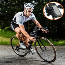 SUPPORTO TELEFONO DA 6,3" PER MOTO BICI BORSA MOUNTAIN BIKE IMPERMEABILE MANUBRIO