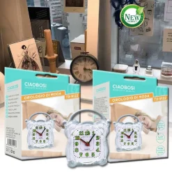 SVEGLIA ANALOGICA OROLOGIO ALARM CLOCK LUCE NOTTURNA FUNZIONE MUTO TAVOLO TX-9122